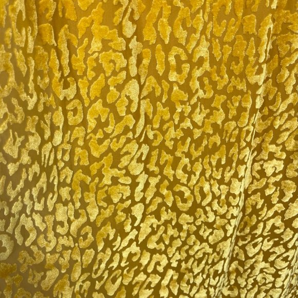 L&B sheer maxi skirt velvet animal print lined long front slits exotic yellow 2X - Picture 7 of 9